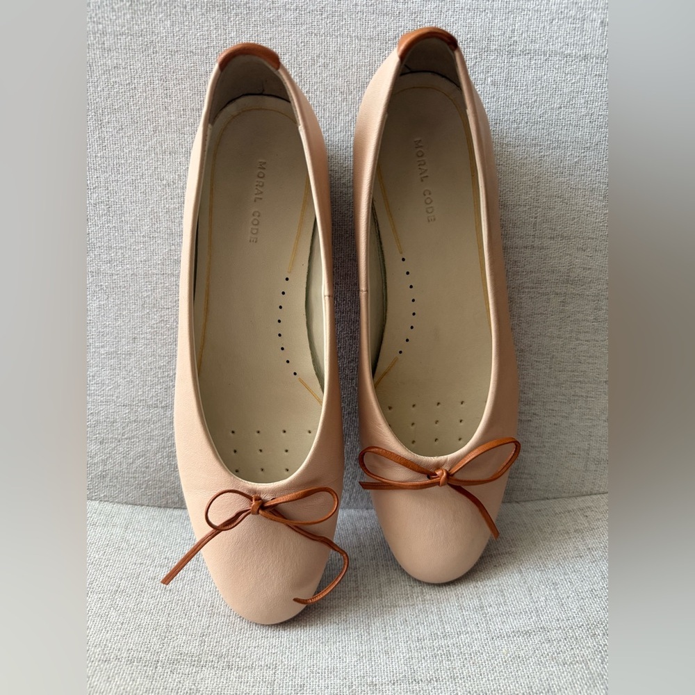 EUC Moral Code Size 7.5 Soft Pink Genuine Leather Ballet Flat, Feminine, Soft
